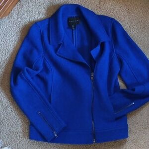 TAHARI Boiled Wool Moto Jacket